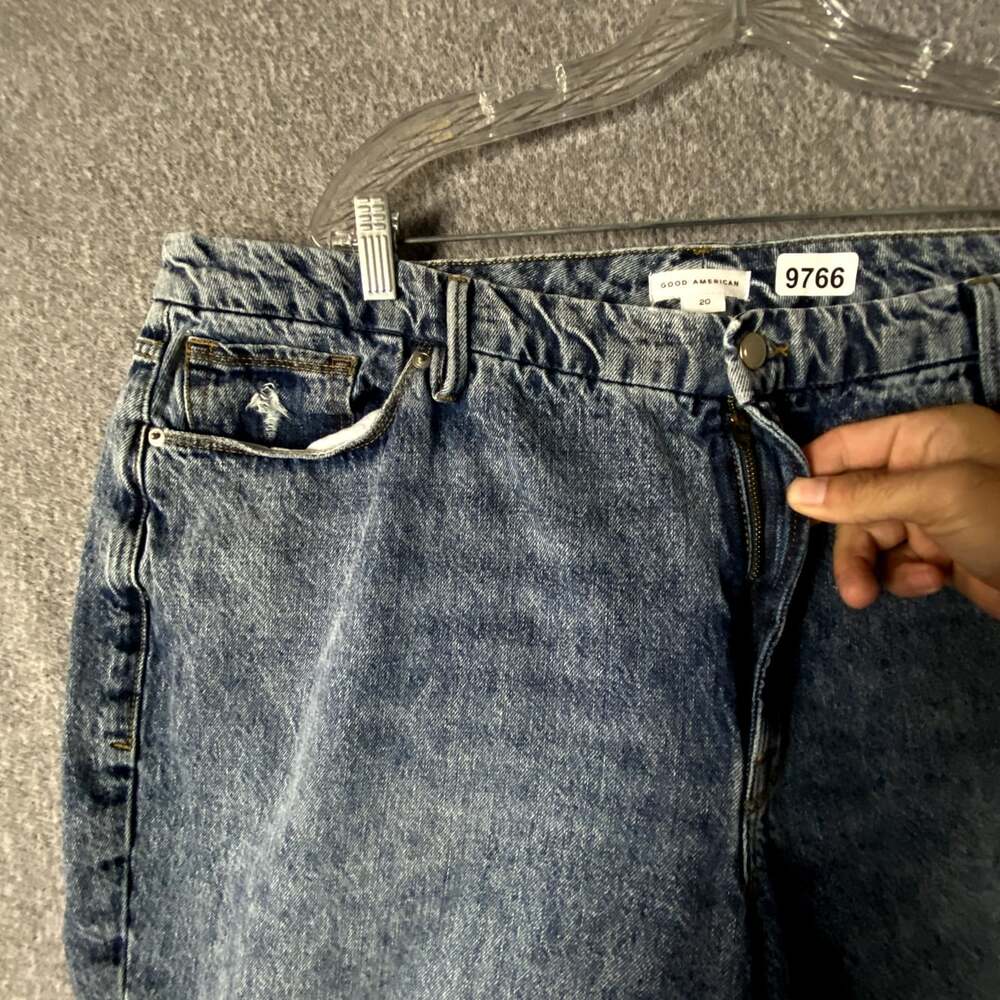 Good American Women's Plus Size 20 Distressed Good Classic High Rise Jeans - Picture 6 of 11